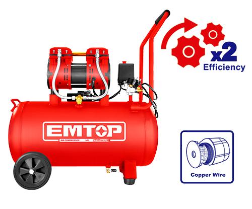 کمپرسور باد 50لیتری EMTOP مدل EACPS16502